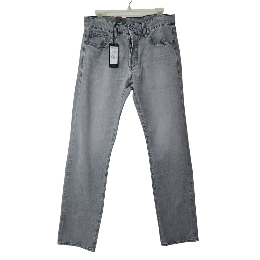 NWT G-Star RAW 3301 Straight Button-Fly Jeans "Faded Grey Limestone" Mens 31/32